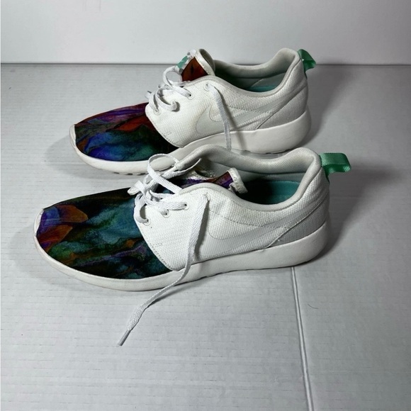 Men’s Nike Roshe One Print 'Sail Menta' Tie Dye MultiColor Rainbow Sz 9 - Picture 4 of 8